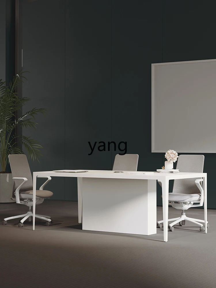 CX Simple Modern Creative Reception Large and Small Rectangular Conference Room White Meeting Table