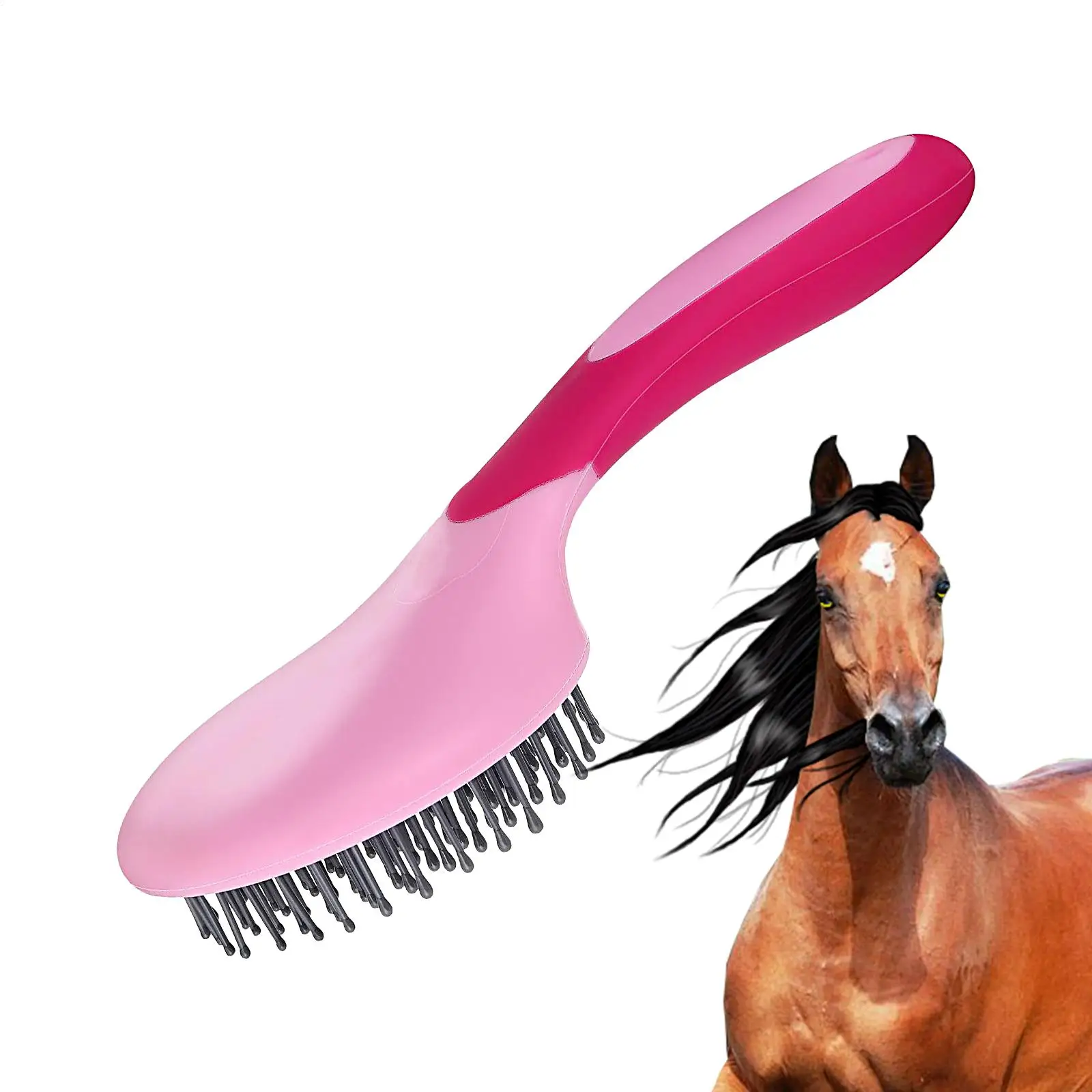Mane Pulling Comb for Horses Mane and Tail Brush Horse Grooming Brushes with Humanized Handle Horse Pet Massage Brush Horse Hair