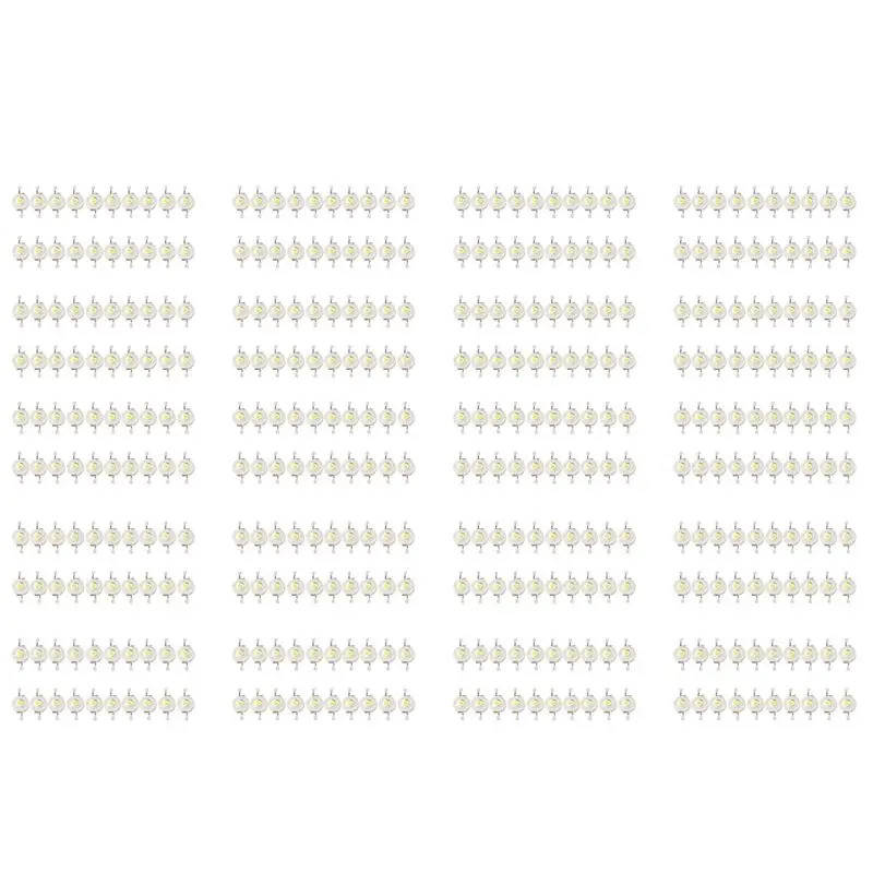 400 Pcs High Power 2 Pin 3W White LED Bead Emitters 170-190Lm 6000K