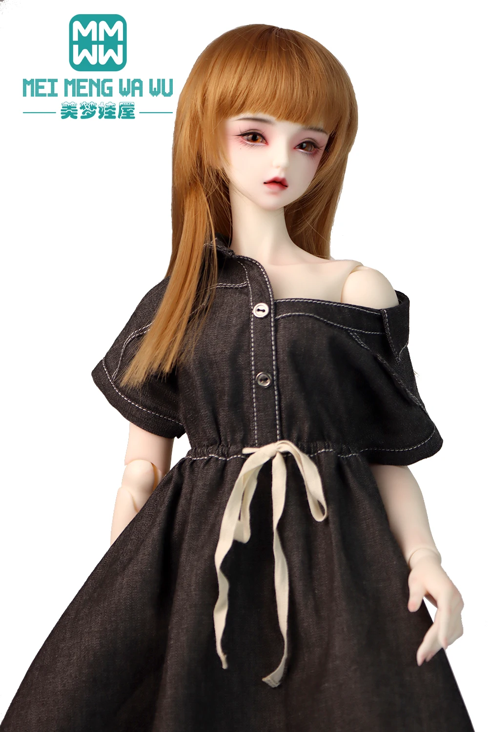 58-65cm 1/3 BJD DD SD doll clothing fashion denim skirt strapless A-line dress doll accessories girl gift