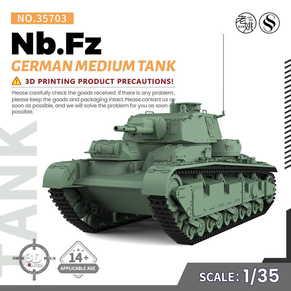 SSMODEL SS35703 1/35  Military Model Kit German Nb.Fz Medium Tank