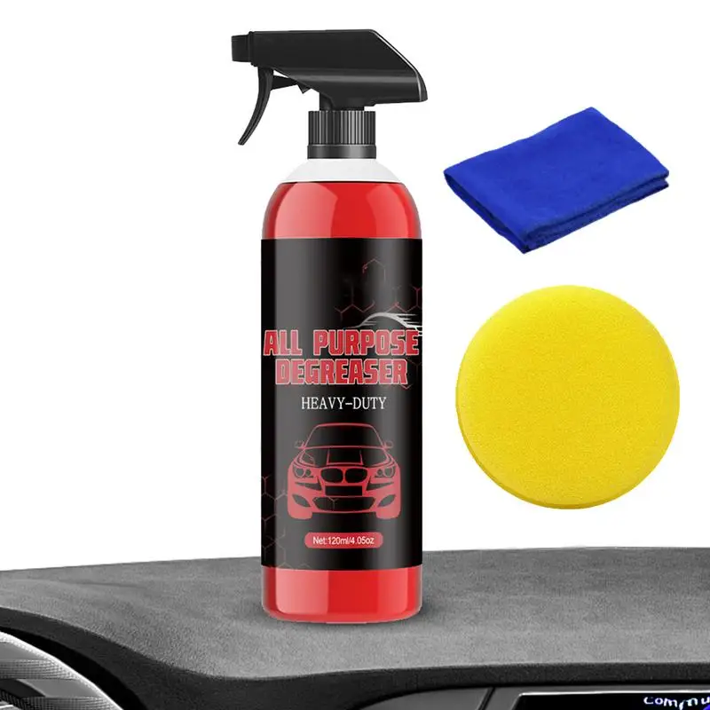 Espray limpiador multiusos para coche, agente de pulido automotriz, potente y fiable de ruedas líquido de limpieza, mantenimiento de automóviles, 120ml