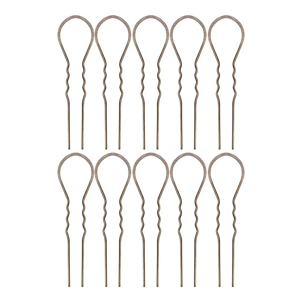 

10Pcs Wavy Hairpins U Shaped Metal Hair Sticks Women Hairpins Vintage Fashion Accessory Non Slip Strong Grip Elegant Look