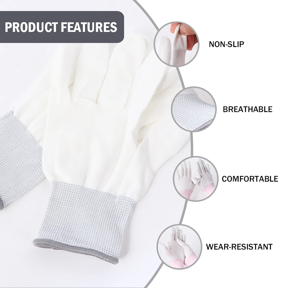 

Anti-Slip Work Gloves S Pink M Grey Lightweight Pu Coated Gardening Gloves For Planting Weeding Window Cleaning