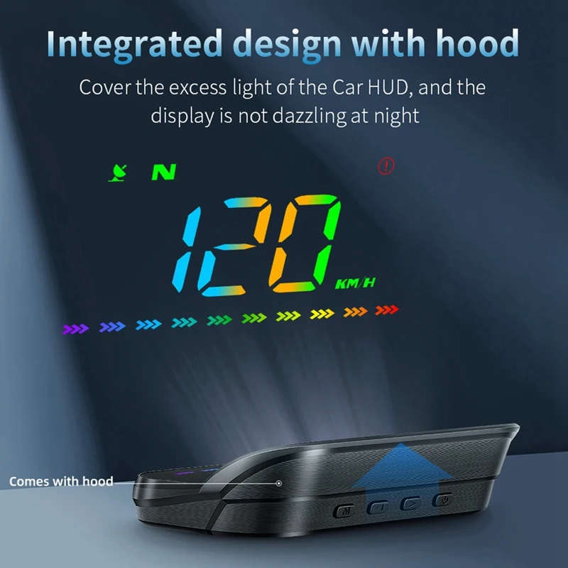 Car HUD GPS Head Up Display Windshield Projector MPH KMH Speedometer Projector Compass Overspeed Alarm System