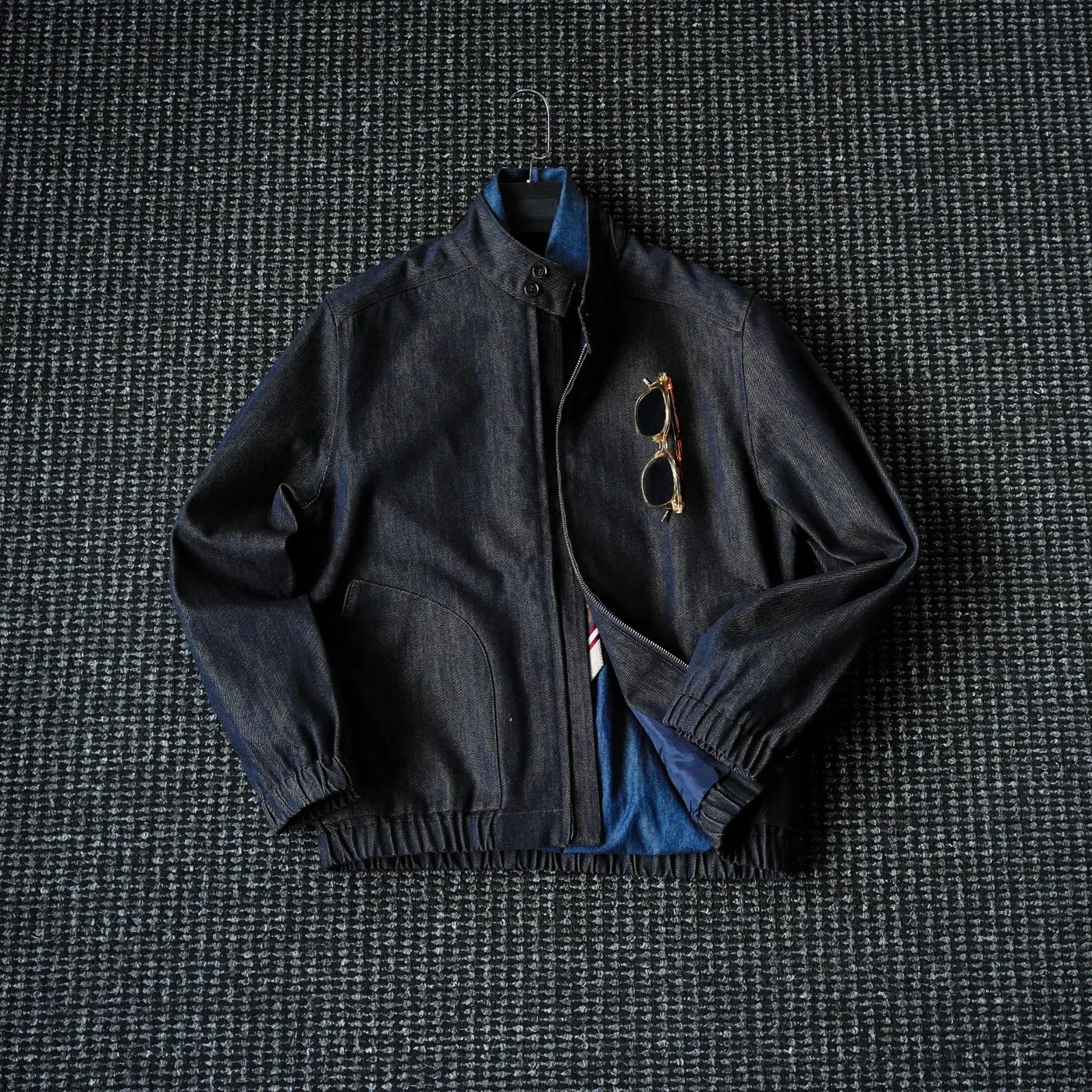 Haute couture denim jacket men and gentlemen old money high-end coat tide