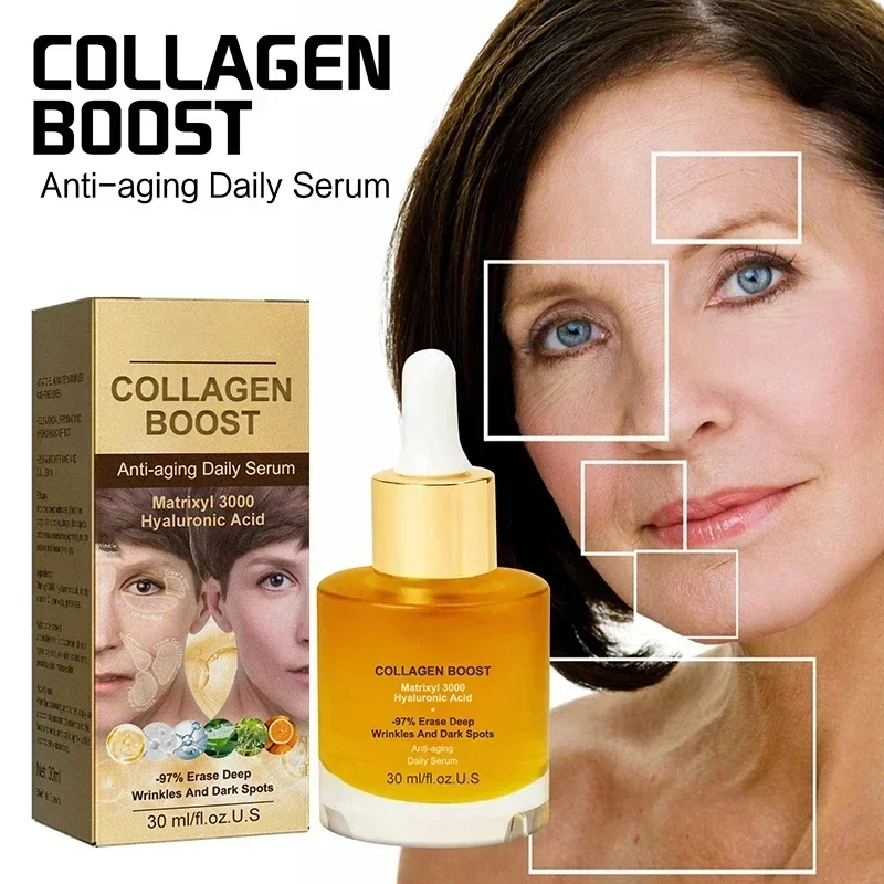 30ml Collagen Face Serum Fade Fine Lines Moisturizing Brightening Face Care 2024