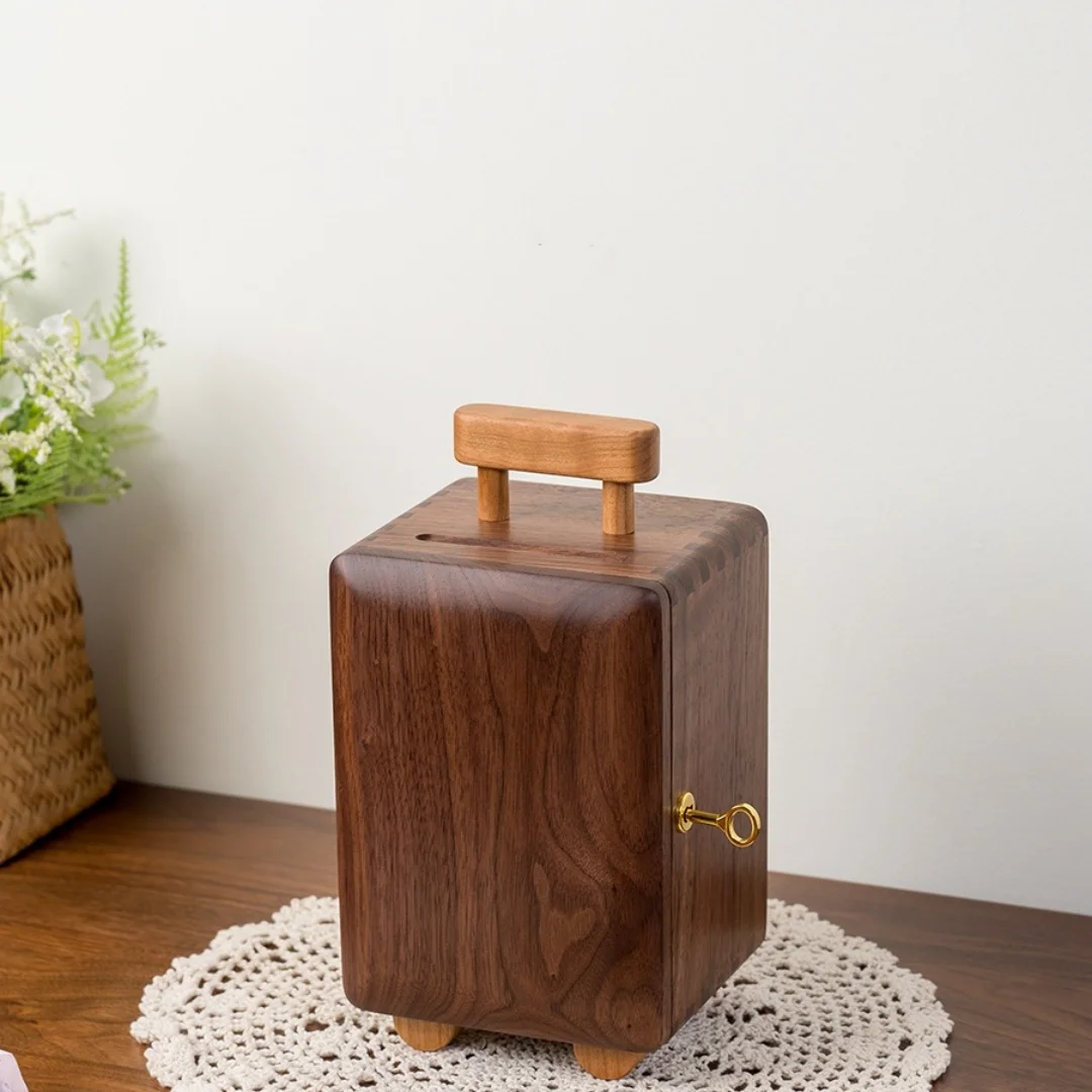 크리 에이 티브 저장 스토리지 검은 호두 변경 동전 종이 상자 돼지 저금통 귀여운 장식 고급 럭셔리 휴일 스토리지 선물