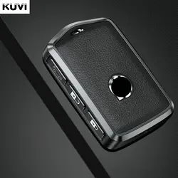 Metal Leather Car Remote Key Case Cover Shell For Volvo XC60 XC40 XC90 S90 V60 S60 V90 2010-2022 Holder Protector Fob Keychain