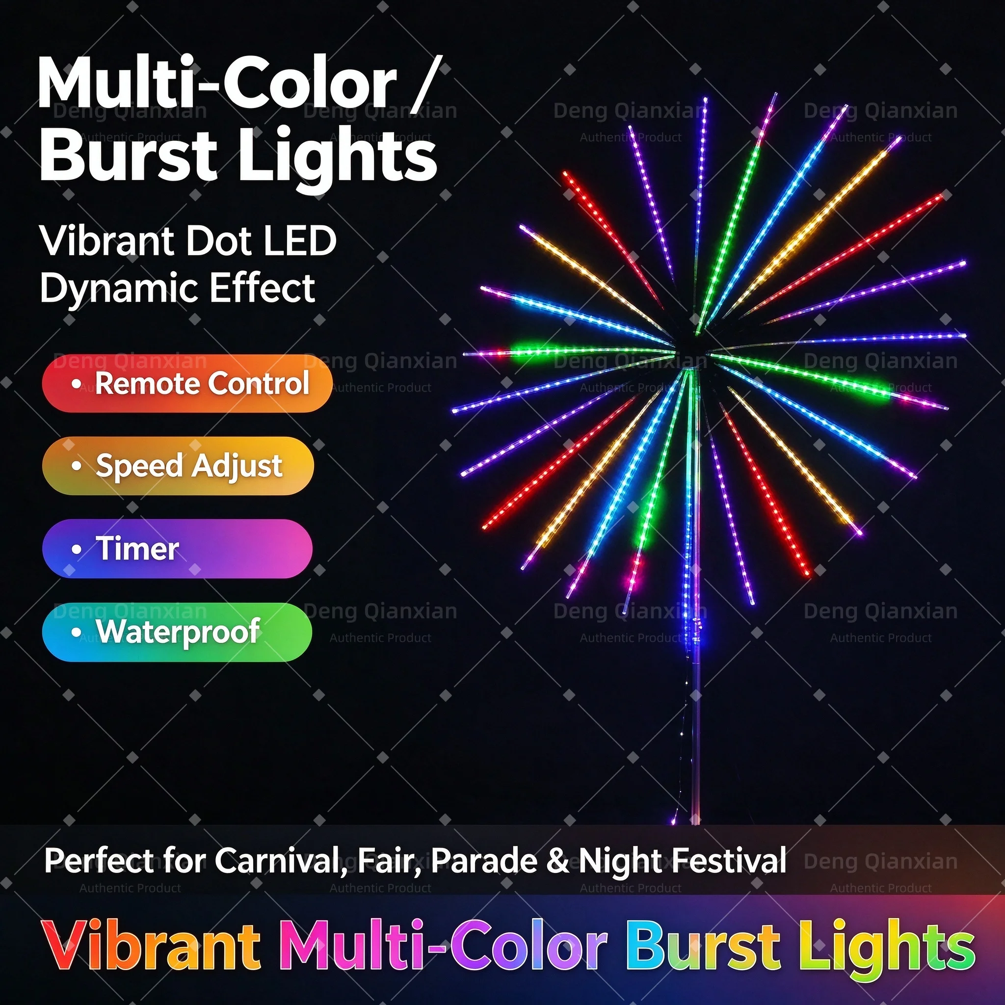 Waterproof Firework String Lights RGB, Sound Activated Music Sync, APP Control Programmable for Outdoor Garden Courtyard Decor