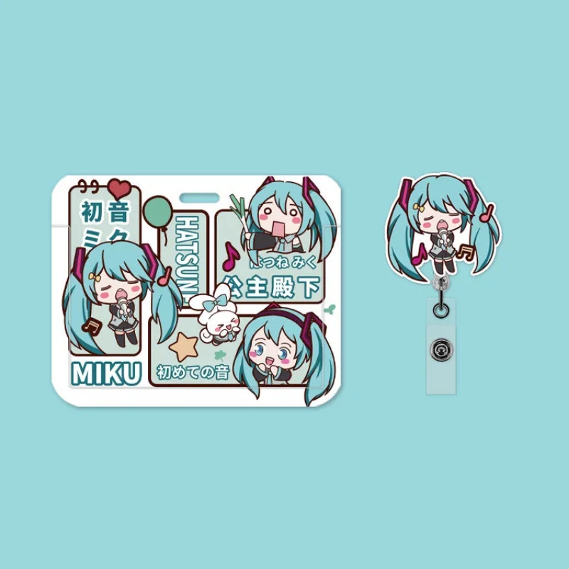 Anime Kawaii Nieuwe Horizontale Versie Ins Hatsune Miku Kaart Maaltijdkaarten Bus Kaart Beschermhoes Fabrieksmerk Certificaat Set