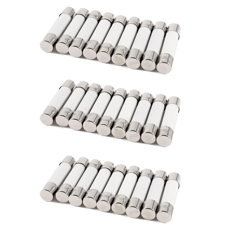 30 Pcs 250V 30A 6X30mm Cylindrical Ceramic Tube Fuses Link