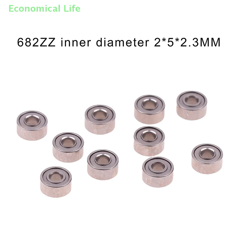 10pcs 682ZZ 2*5*2.3mm Bearing shielded deep groove ball bearings Miniature full ball bearings