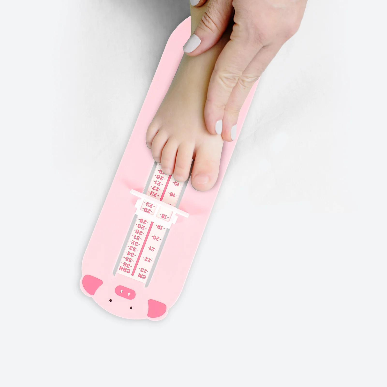 

Foot Measuring Device Kids Infant Feet Sizer Toddler Pink Pig 0-8 Years Shoe Size Chart Ruler Home Use ABS PP Durability