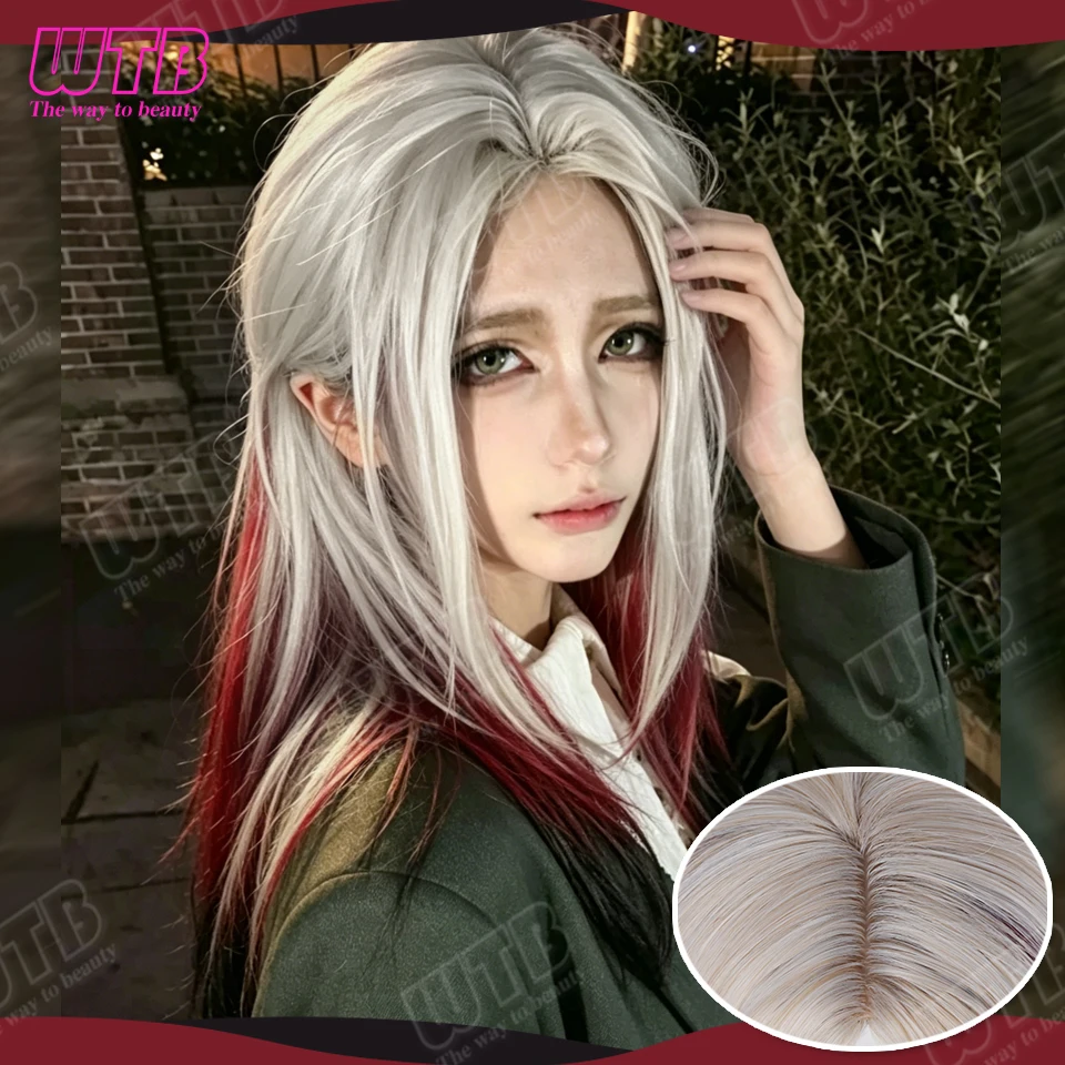 Synthetic Lolita Wig Smooth Layered Long Straight Hair Wig with No Bangs Suitable for Women's Cosplay Daily Wear and Holidays