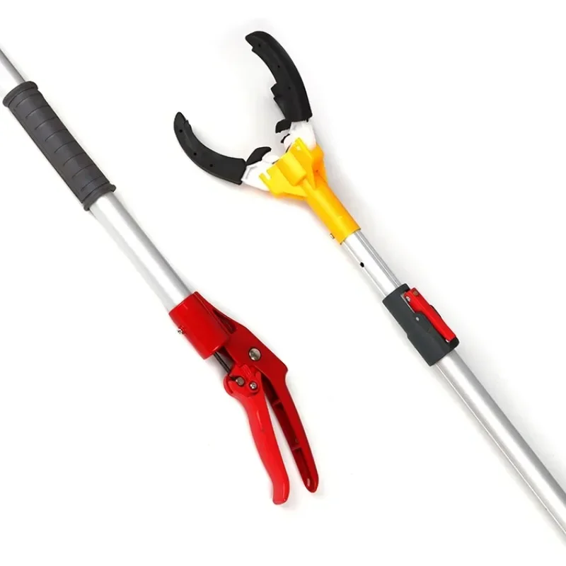 2024 New Arrival Long Handle Garden Tool Extendable Aluminum Metal Fruit Picker Pole