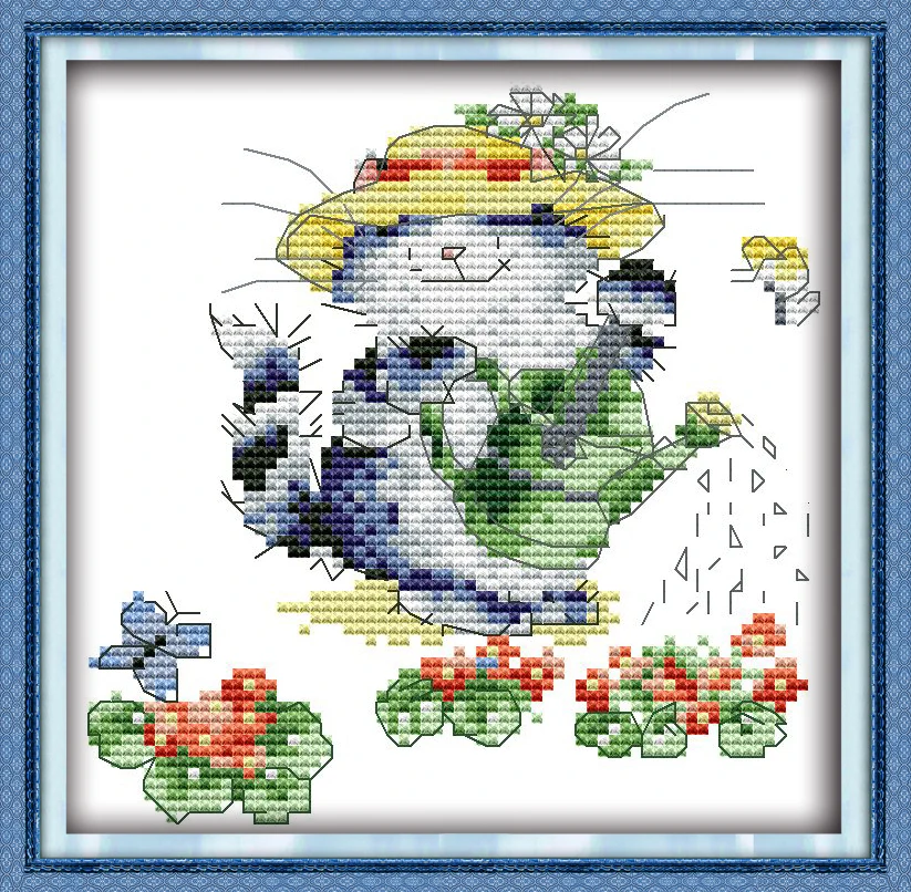 

Joy Sunday New Stamped Cross Stitch Ki,11CT/14CT/16CTDIY Easy Pattern Aida Fabric Embroidery Set-Hard-working Cat