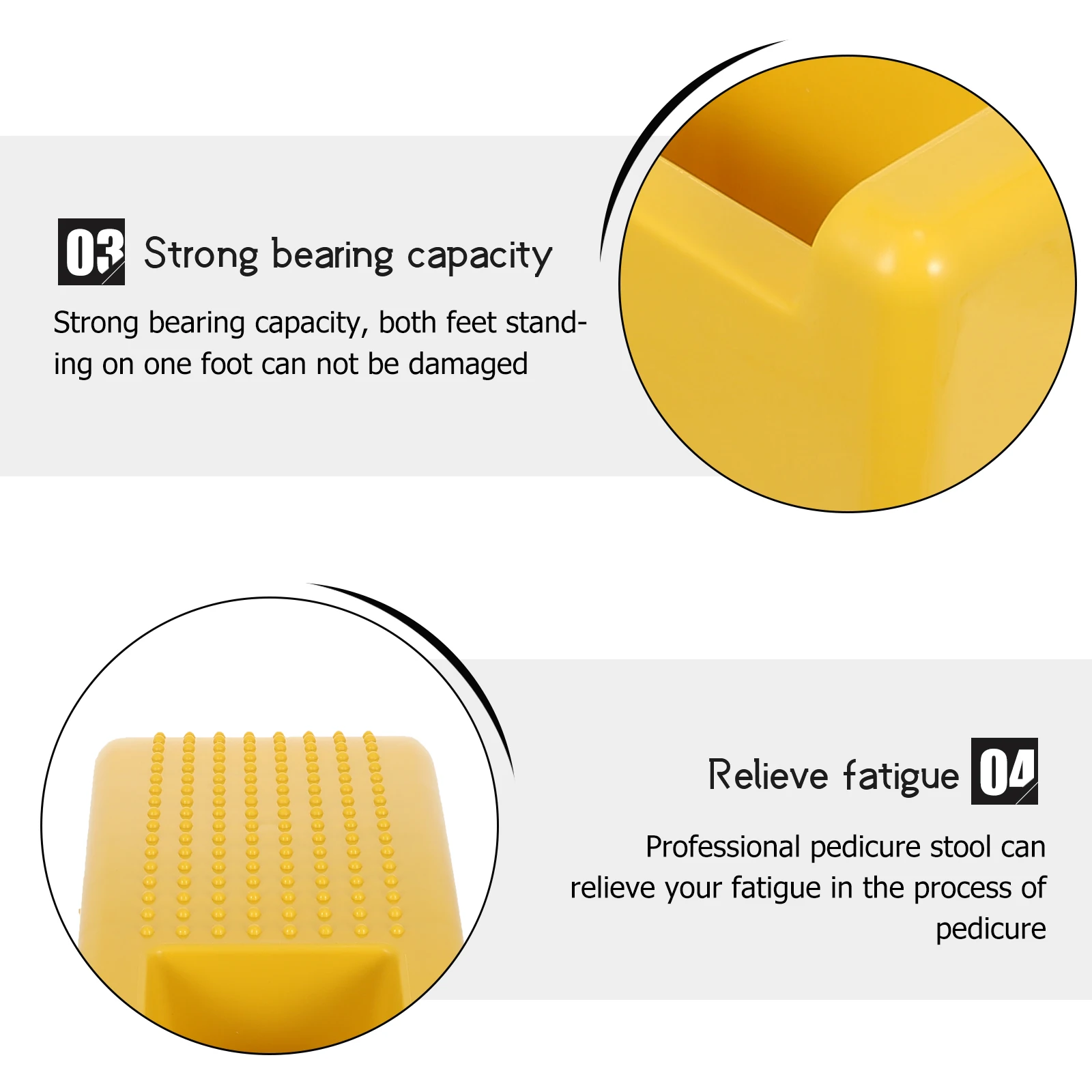 

1pc Pedicure Stool Plastic Durable Anti-Slip Foot Sole Massage Bath Home Footstool Nail Salon Support Comfort Bearing for Adults