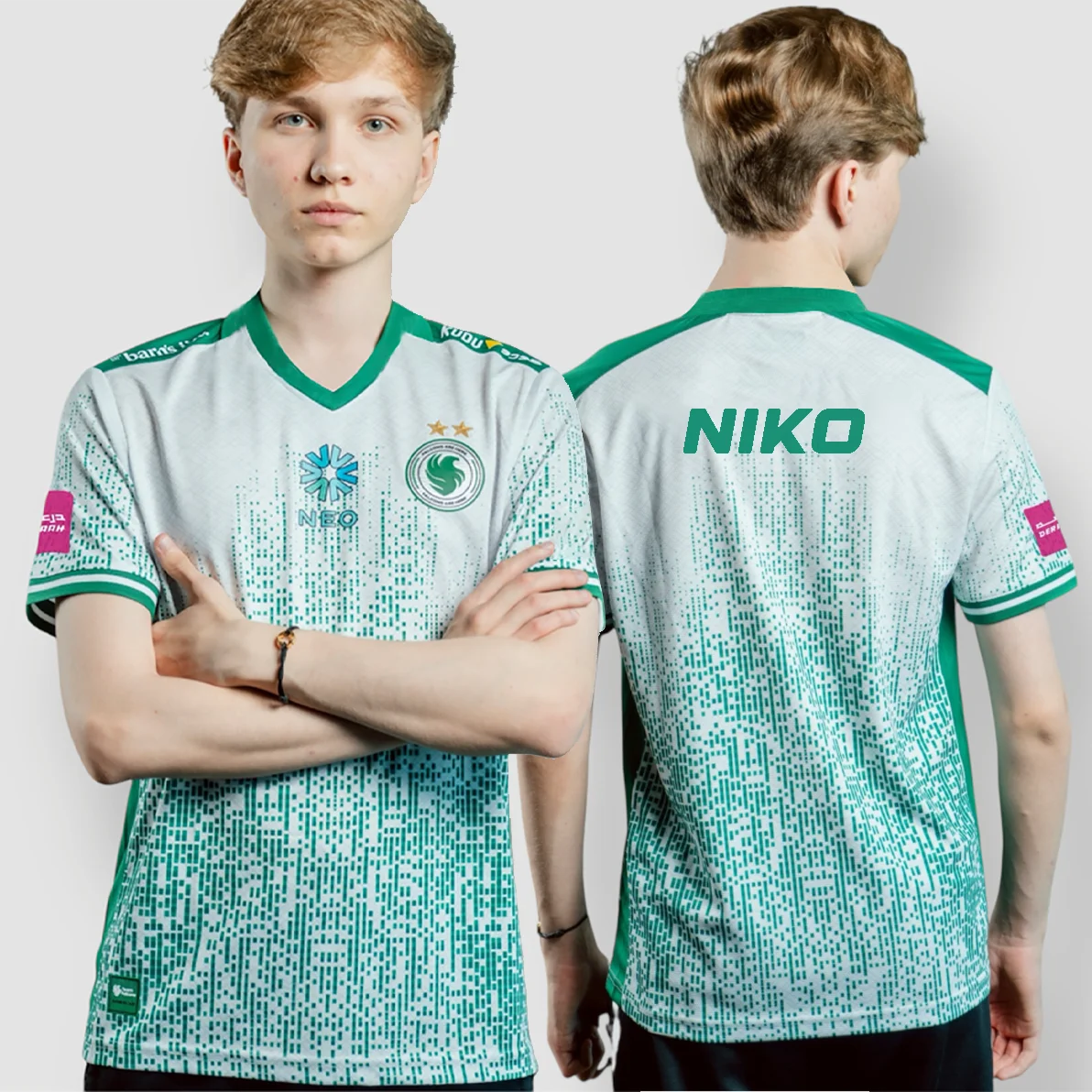 E-sports Champion Double Star Falcons Jersey Fans Breathable V Neck Short Sleeve Men Women Casual T Shirt Niko Sportwear Man Top