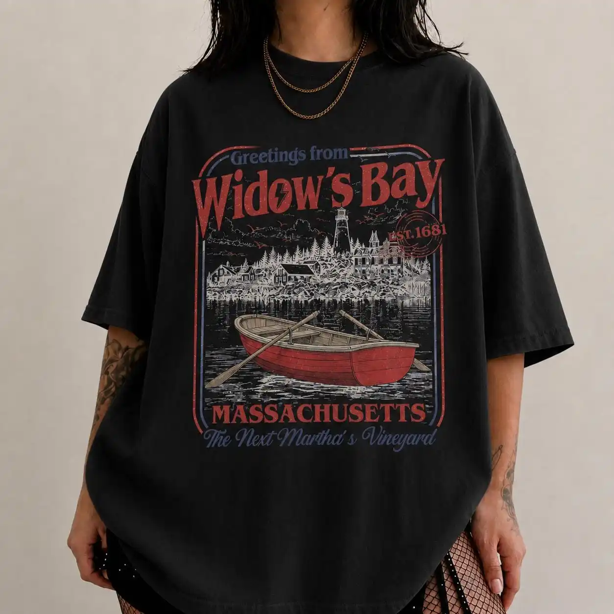 Greetings From Widow’s Bay Shirt, Halloween Crewneck, Coastal Horror Club Sweatshirt, New England Gift, Mystery TV Fan Tee