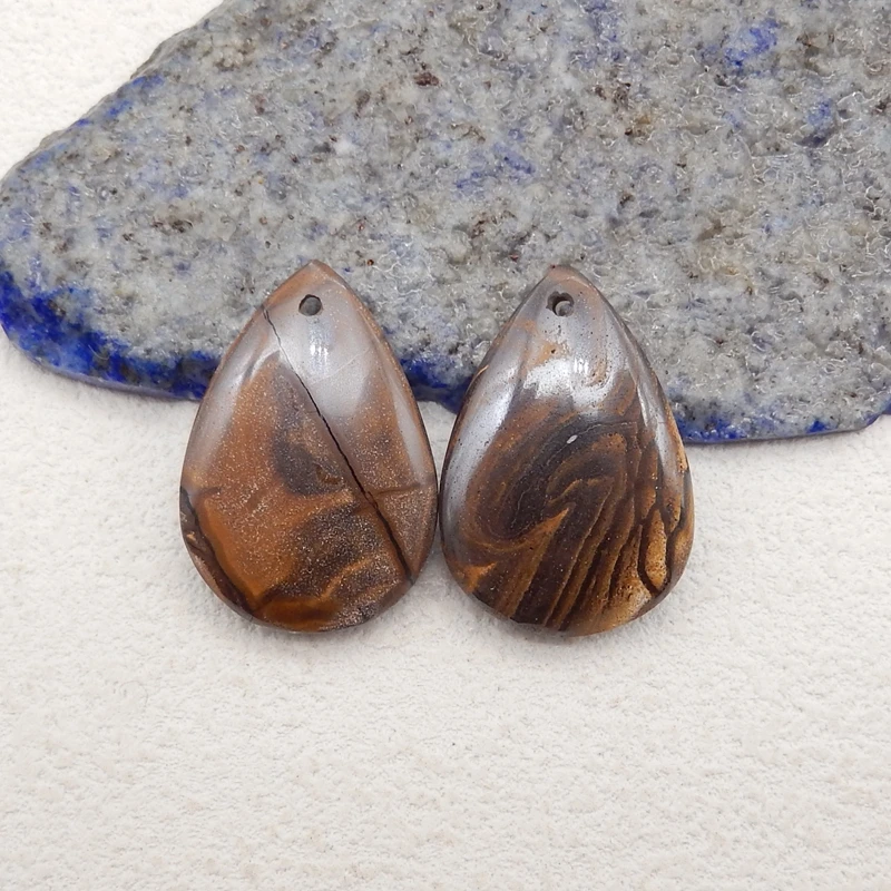 Handmade Jewelry Natural Stone Boulder Opal Opalite Fashion Water Drop Earrings Accessories For Women 27x18x6mm 9g