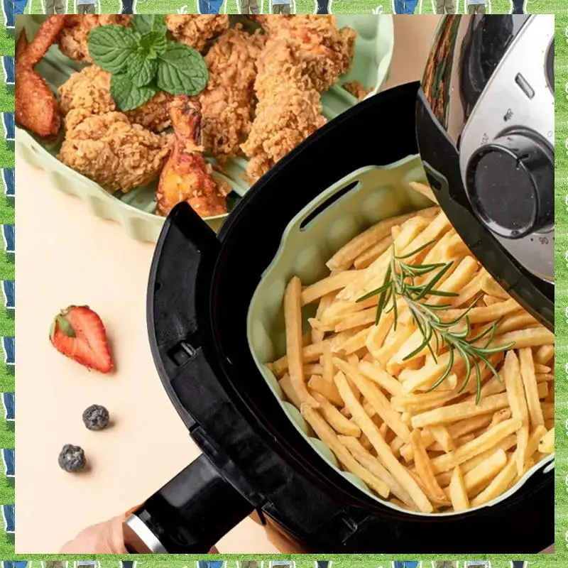

FTS 2PCS Air Fryer Silicone Baking Tray Reusable Square Air Fryer Pan Silicone Mold Microwave Pads Baking Mat Pot Tray, Durable