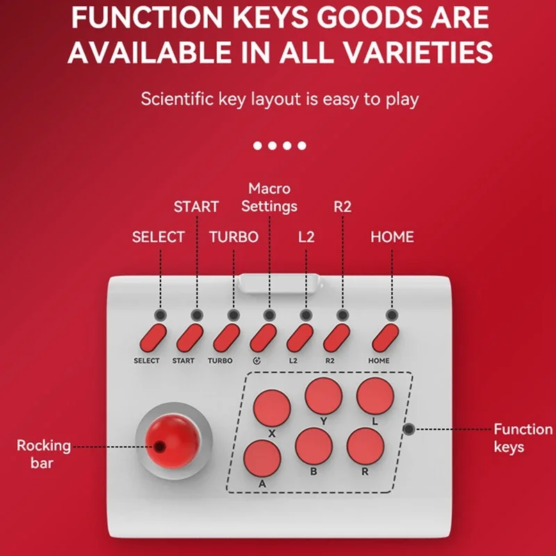 Wireless Arcade Game Console+2.4G Adapter Bluetooth Joystick Controller For Nintendo Switch PS4 PS3 PC Mobile Phone Durable C