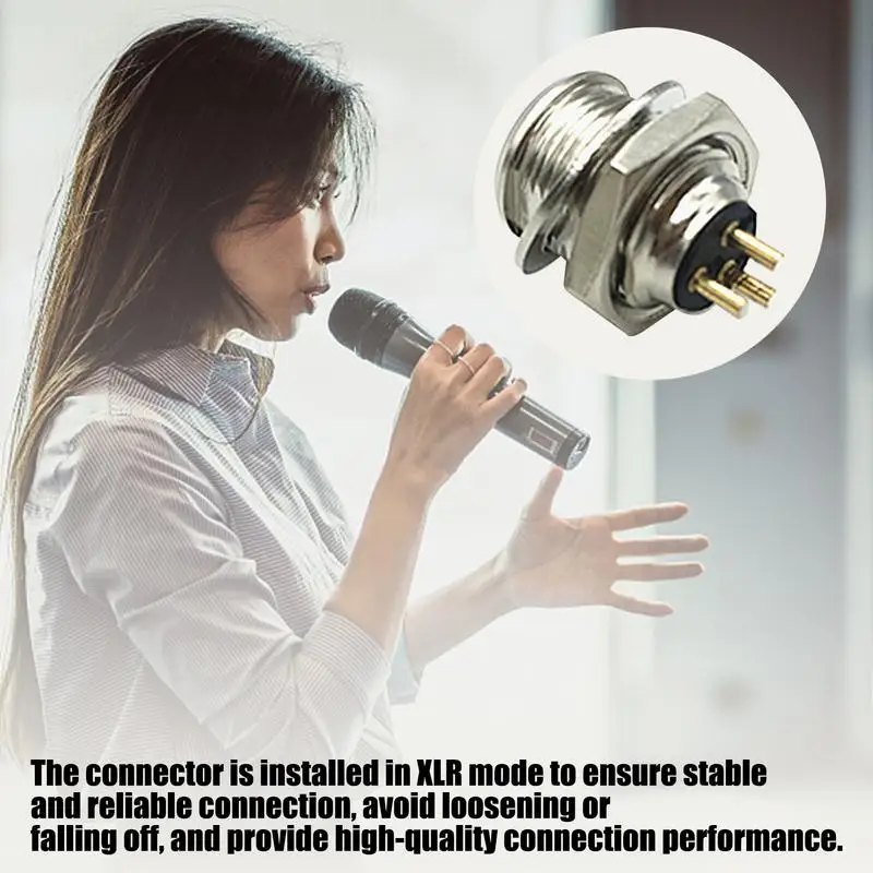 ปลั๊กและขั้วต่อหลอดไฟ LED 3ขาซ็อกเก็ตเมาท์ขั้วต่อแบบวงกลมปลั๊กซ็อกเก็ตตัวเชื่อมต่อสายไฟขามินิสำหรับเสียงบนเวที