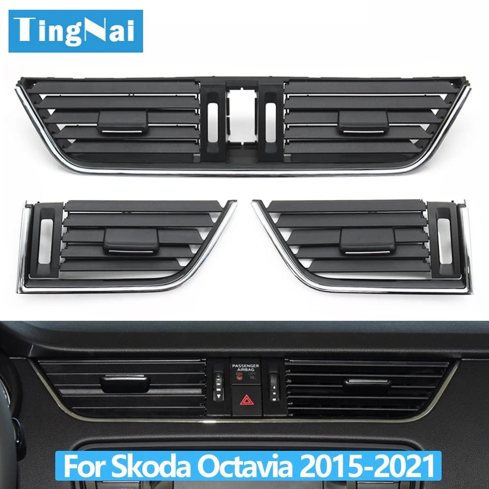 

Car Middle Left Right Air Vent Central AC Vent Grille Panel Cover For Skoda Octavia 3 A7 5E MK3 2015-2021 5E0820951C,5E0820951D