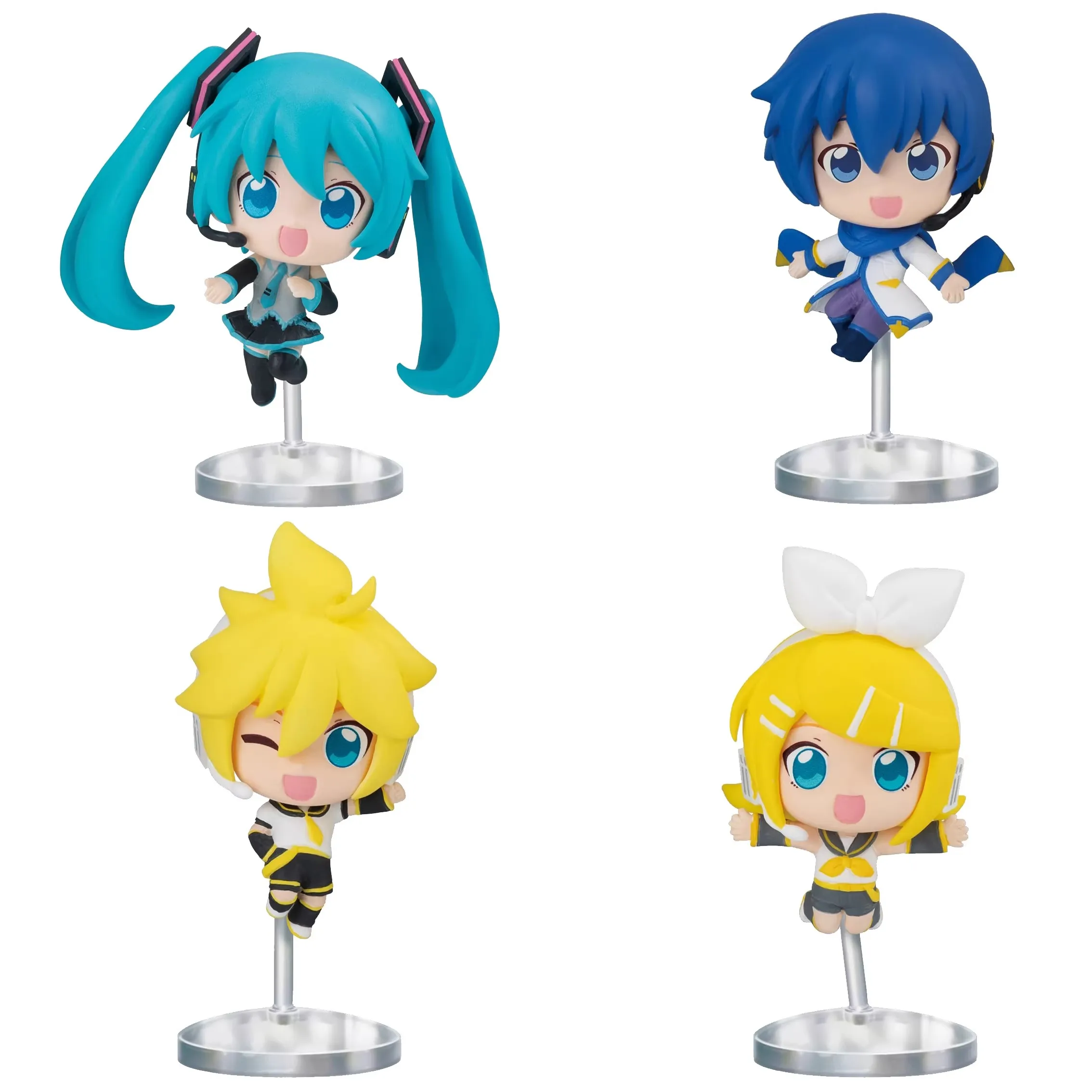 

Bandai Original 4Pcs Gashapon HAPPY JUMP FIGURE Hatsune Miku Toys For Kids Gift Collectible Model Ornaments