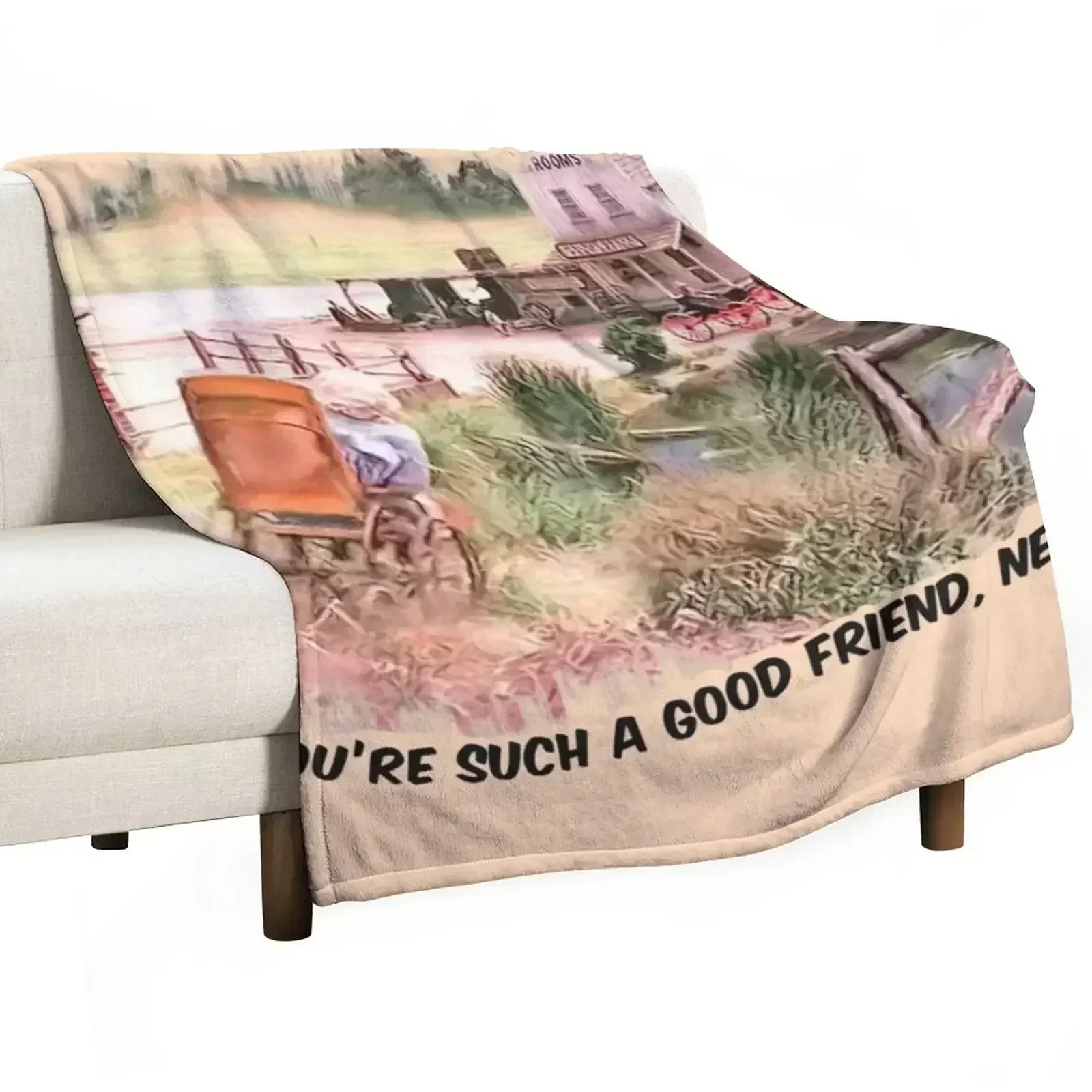 Little House on the Prairie Nellie Wheelchair scene. Black Lettering Throw Blanket Luxury Thicken funny gift Bed covers Blankets