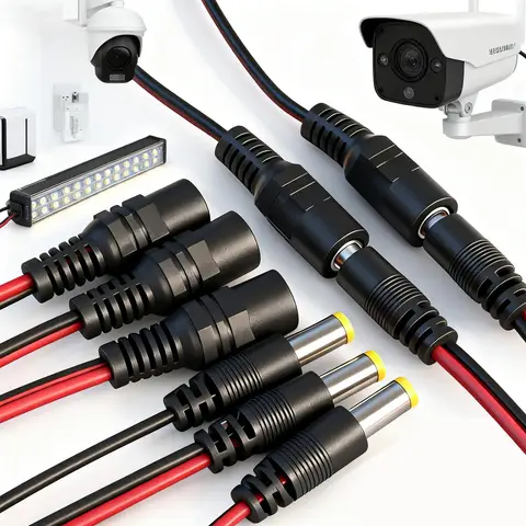 12V Male Female DC Power Plug Connector Cable for Surveillance Cameras LED Light Strips Light Male Female Wire Adapter