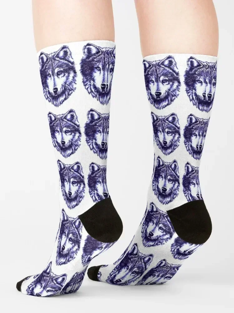 Timber Wolf - Blue Socks valentine gift ideas Sports Non-slip Heating sock Mens Socks Women's