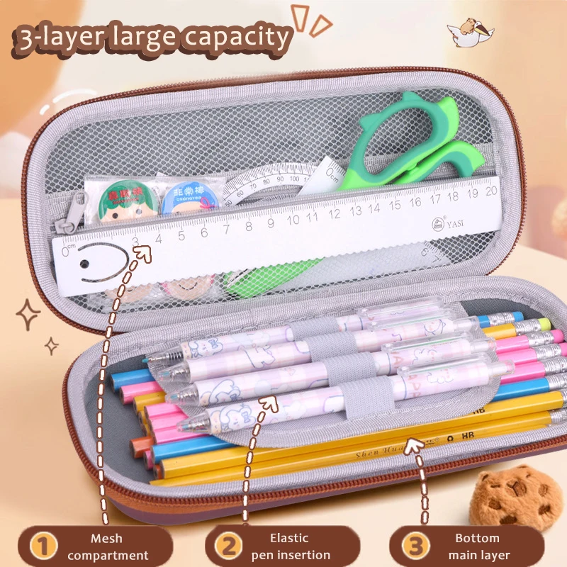 3D Capybara Pencil Case Drop Resistant Student School Supplies Large Capacity Multifunctiona Pen Pouch Stationery