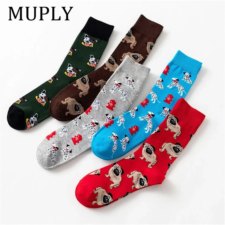 

Cute Animal Dog Printed Socks Novelty Cartoon Funny Sox Hosiery Women Winter Cotton Happy Sokken Female Christmas Socks