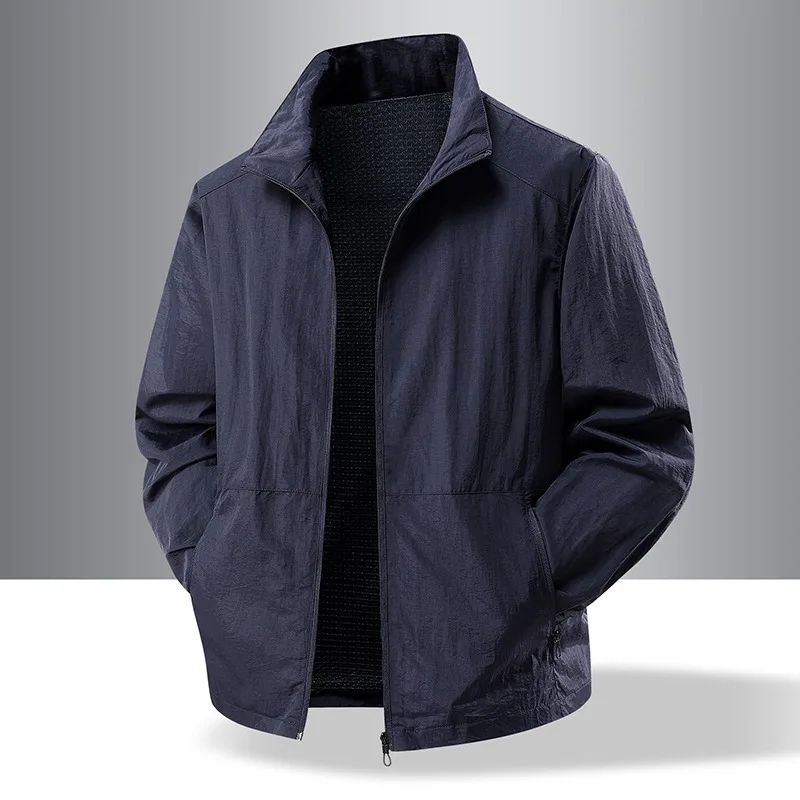 

Мужская куртка, спортивная свободная куртка в корейском стиле, повседневный однотонный кардиган с карманами и длинными рукавами на молнии, топ