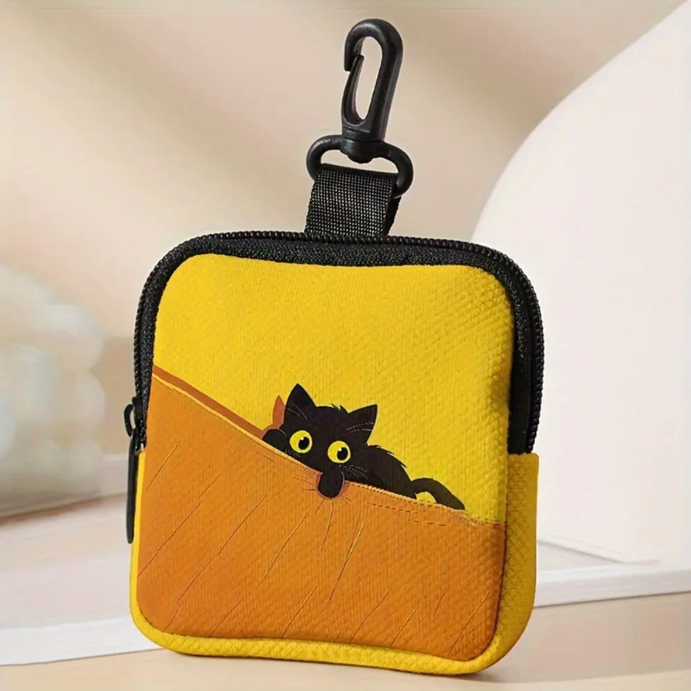 

Trendy Mini Coin Purse Cat Dog Print Durable Wallet Portable Lightweight Zipper Storage Bag Friends Gift