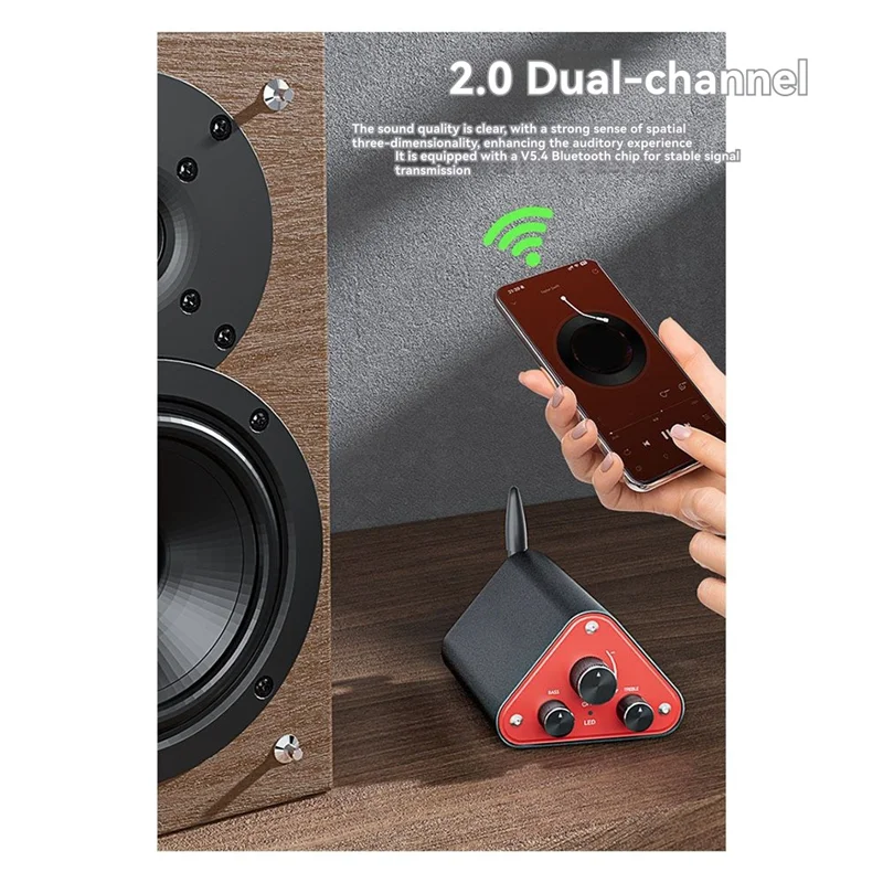 ABMF-Stereo Amplifier 2CH Hifi Receiver High-Fidelity Sound Compact Design Ideal For Home Audio Systems