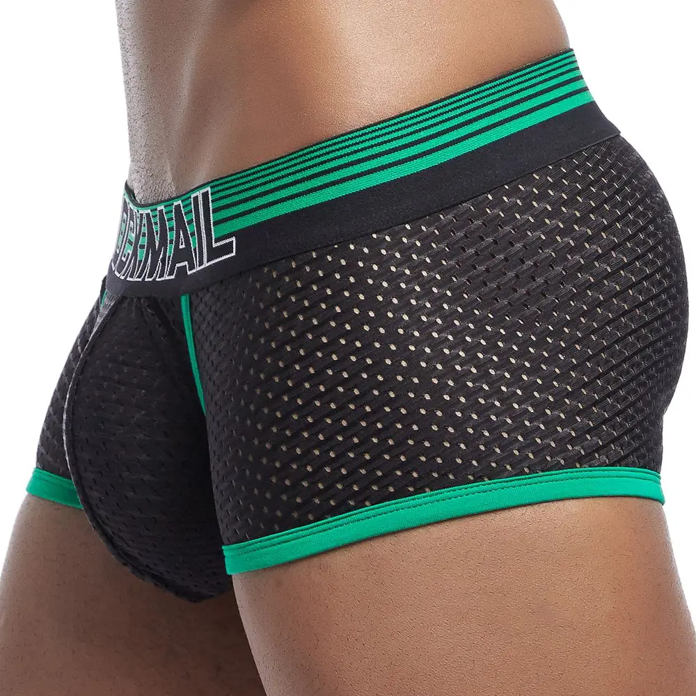JOCKMAIL Sexy Mens Cotton Print Boxer Male Underwear Solid Shorts Breathable Underwear Striped Boxer Shorts Men Boxer Hombre