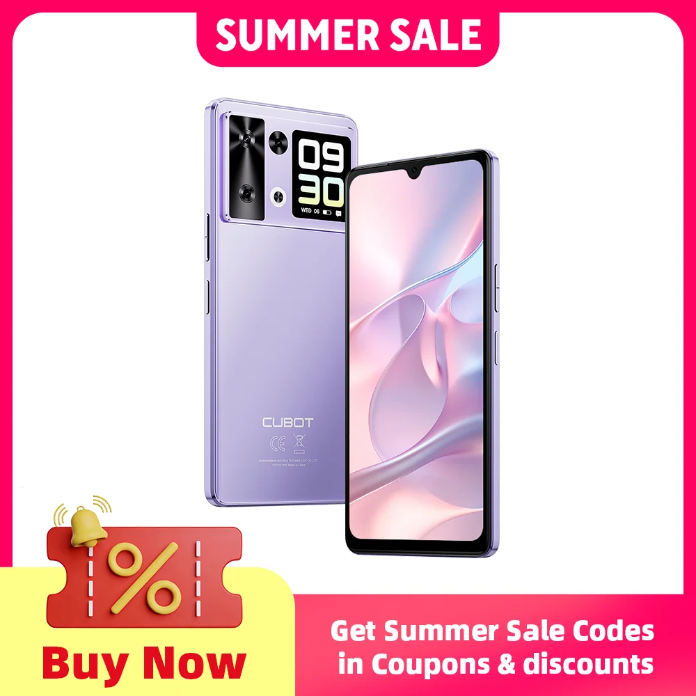Smartphone Android 15 Cubot P90, 6.88-Inch 120Hz Screen, 24GB RAM+256GB ROM, G100 Octa-core, 2.2GHz, 64MP, 5100mAh,NFC, 4G Phone