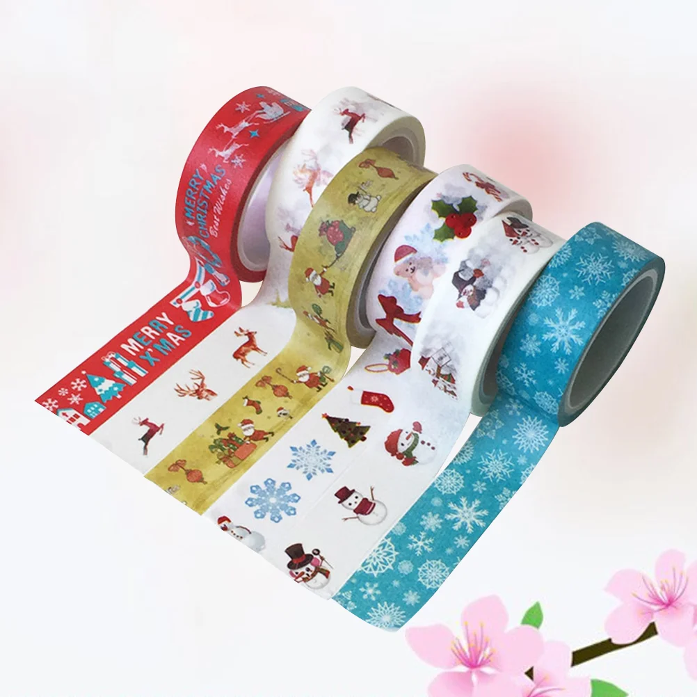 Christmas Washi Tape for Card Making Gifts Stocking Stuffers Creative Paper Hand Torn Holiday