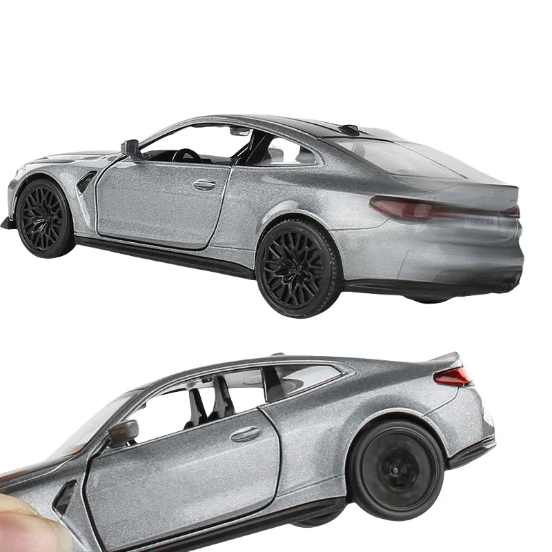 1:36 BMW M4 CSL diecast force back alloy simulation car model door can be opened children's collection decoration toy boy gift.