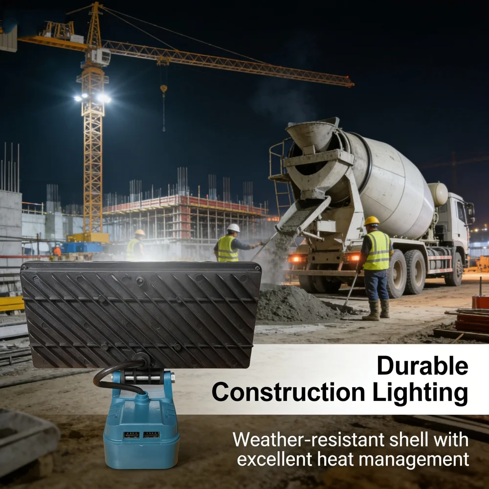90W LED-Arbeitsleuchte für Makita 18V Akku, kabellose tragbare Arbeitslampe, verstellbarer Flutlichtstrahl für Werkstatt, Garage, Baustelle, Außenbereich – Detail 11