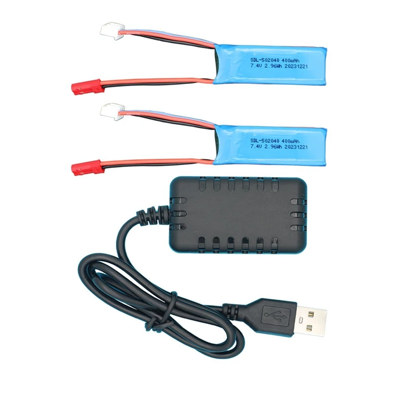 

2Pcs 7.4V 400Mah Battery With USB Cable For Wltoys K969,K989,284161,284131,284010 RC Car Upgrade Parts