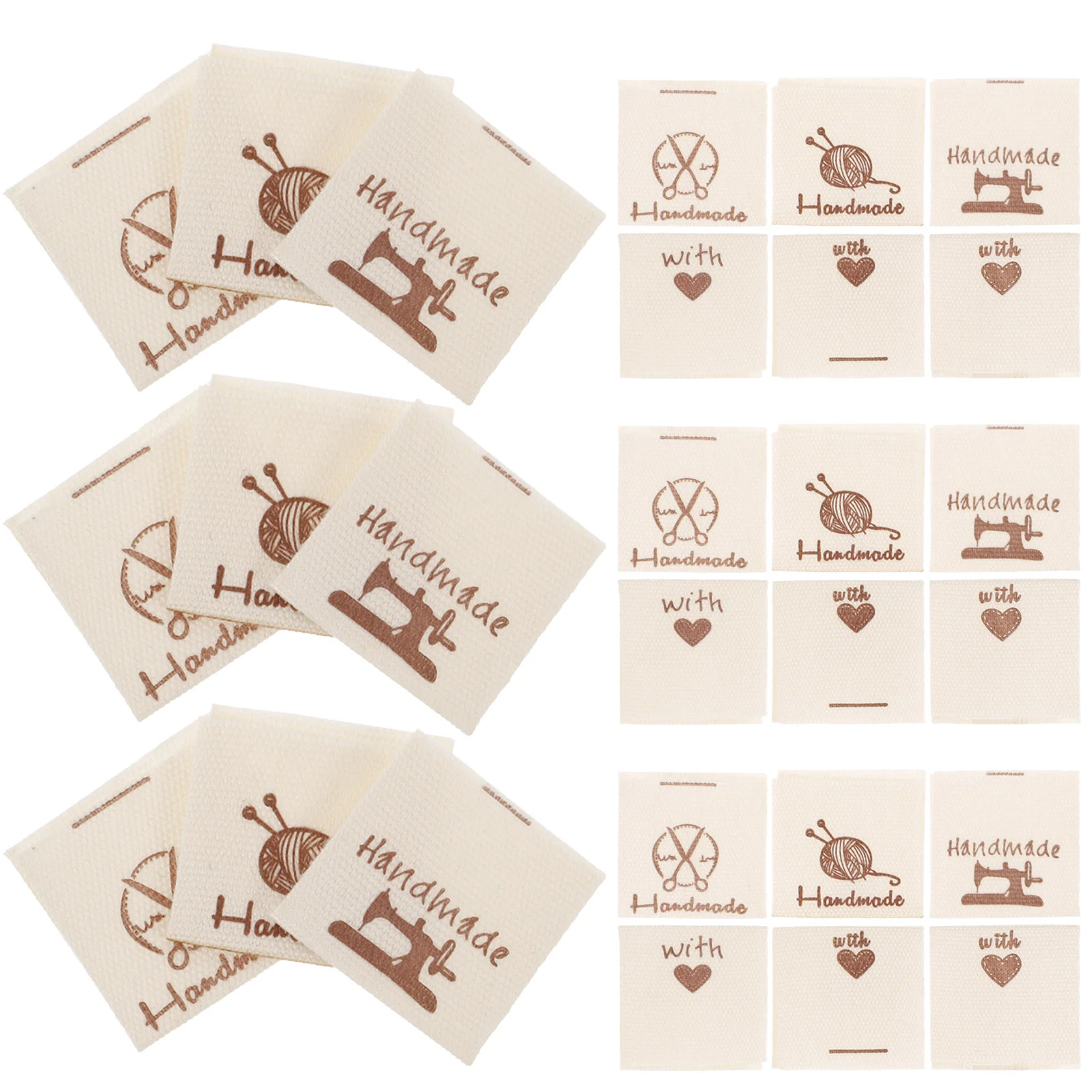 

90 Pcs Clothing Decoration Labels Sewing Knit Crochet Scissors Machines Tags Handmade