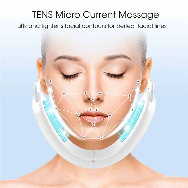 A01V-Veneer جهاز تدليك الوجه النبضي جهاز تنحيف الوجه EMS أداة تجميل مكركرنت لشد ورفعها