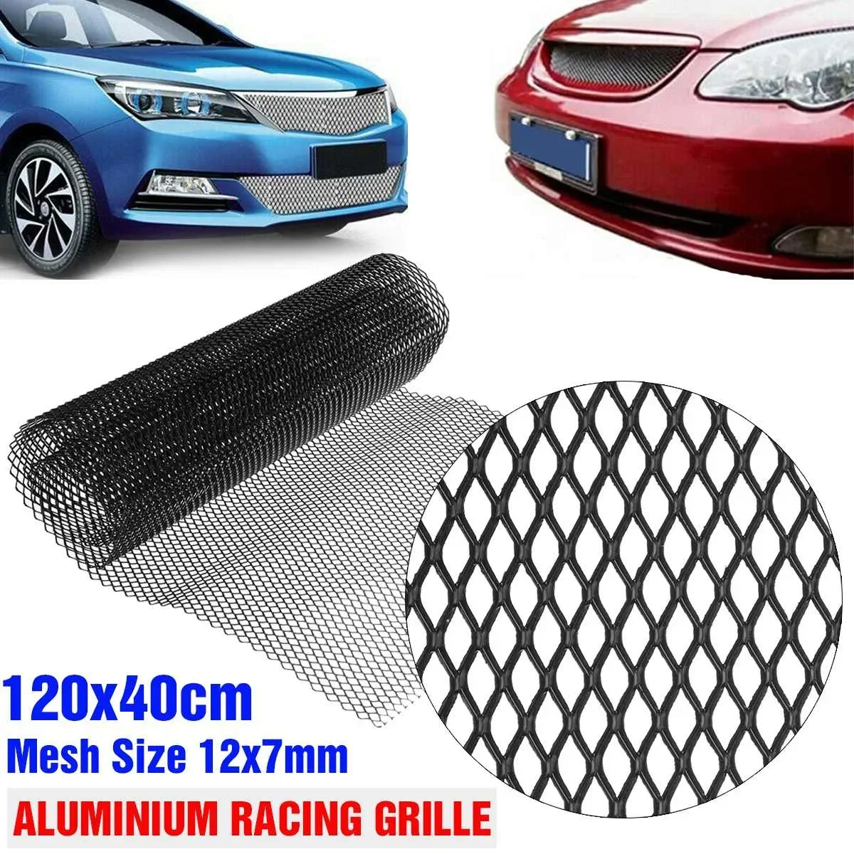 Universal Aluminium Bumper Racing Grille Net Vent Race Fender Hood Vent Grille Net Car Tuning DIY Mesh Air Intake Net 120x40cm