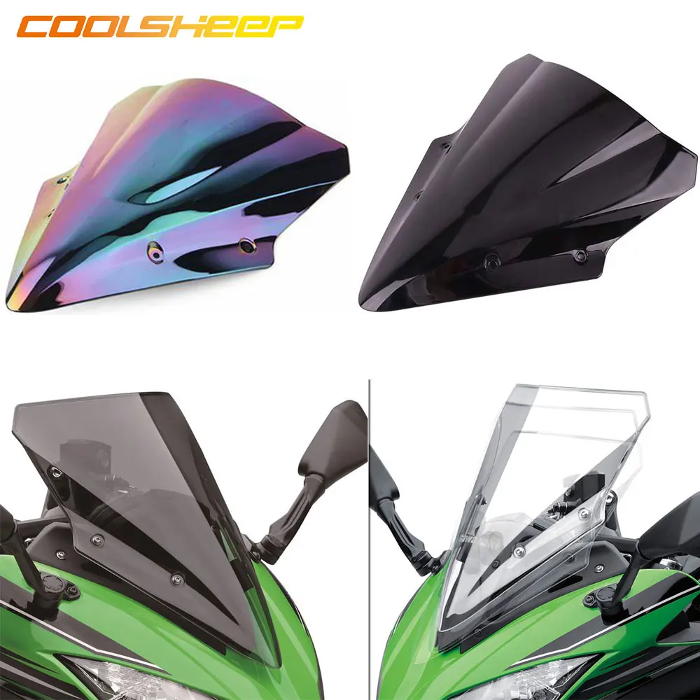 3 Color Windshield Windscreen For Kawasaki Ninja 650 ER6F EX650 2017 2018 2019 Motorcycle Accessories Wind Deflectors Parabrisas