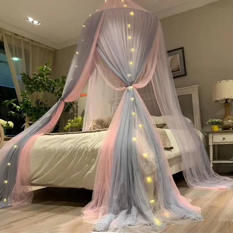 

Москитная сетка-балдахин в стиле принцессы, двухслойная, от пола до потолка, круглая, 15182 метра, дышащая, от комаров, для семейного использования