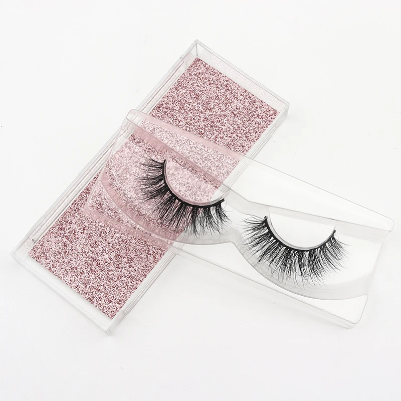 1 Pair/Boxes 100% real Mink Natural dense Durable curling pure handmade Thick Fake Eyelashes with Accept customized